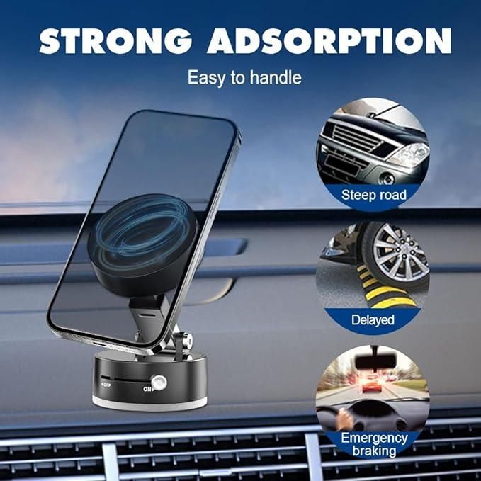 Foldable 360° Magnetic Vacuum Suction Phone Holder
