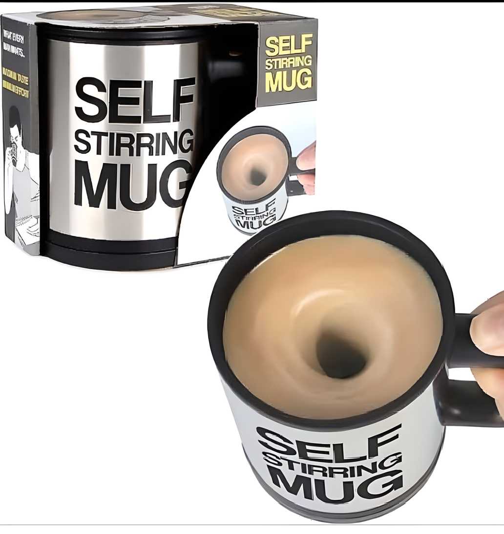 Self-Stirring Coffee Mug – Automatic Stainless Steel Cup