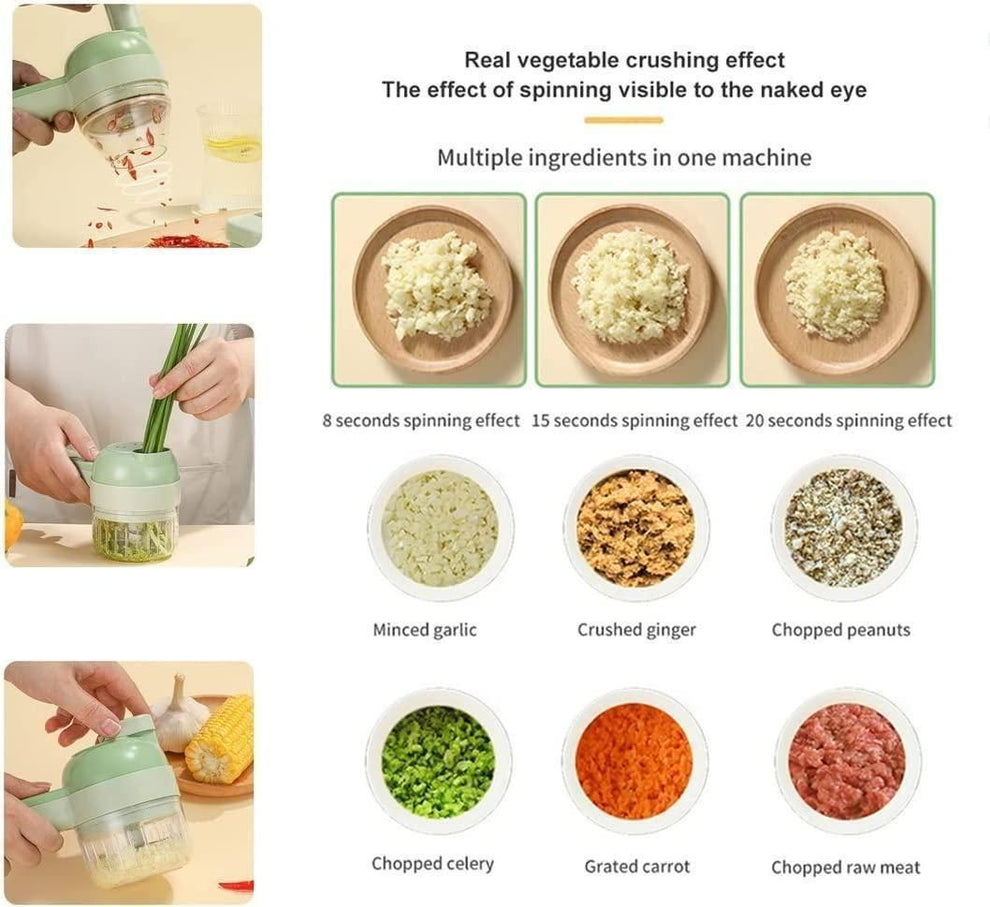 ChopMate- 4 in 1 Portable Electric Vegetable Cutter Set